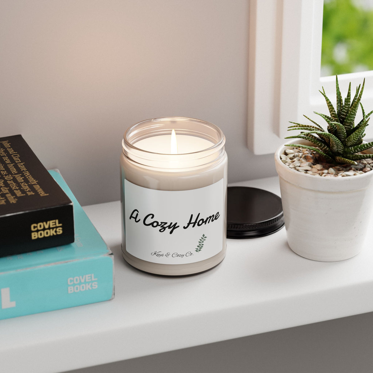 Cozy Scented Soy Candle — 9oz Relaxing Home Fragrance ("Cozy" Label)
