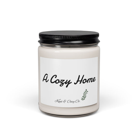 Cozy Scented Soy Candle — 9oz Relaxing Home Fragrance ("Cozy" Label)