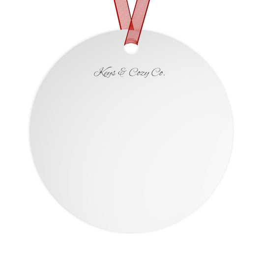 Home. Metal Ornament — Minimal House Silhouette Holiday Keepsake
