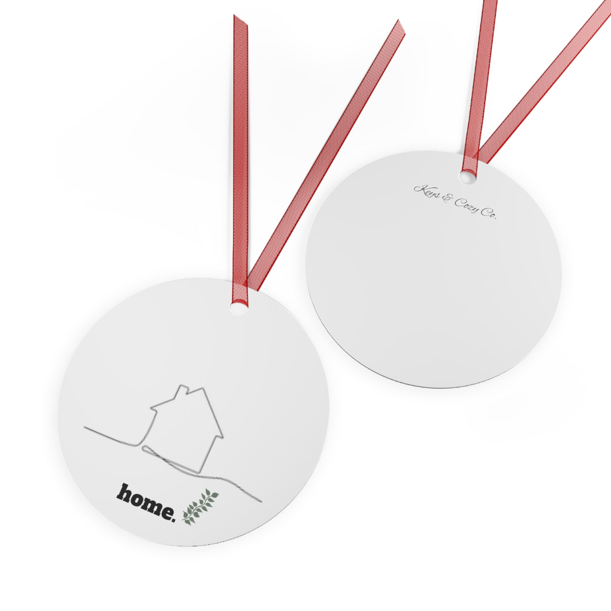 Home. Metal Ornament — Minimal House Silhouette Holiday Keepsake