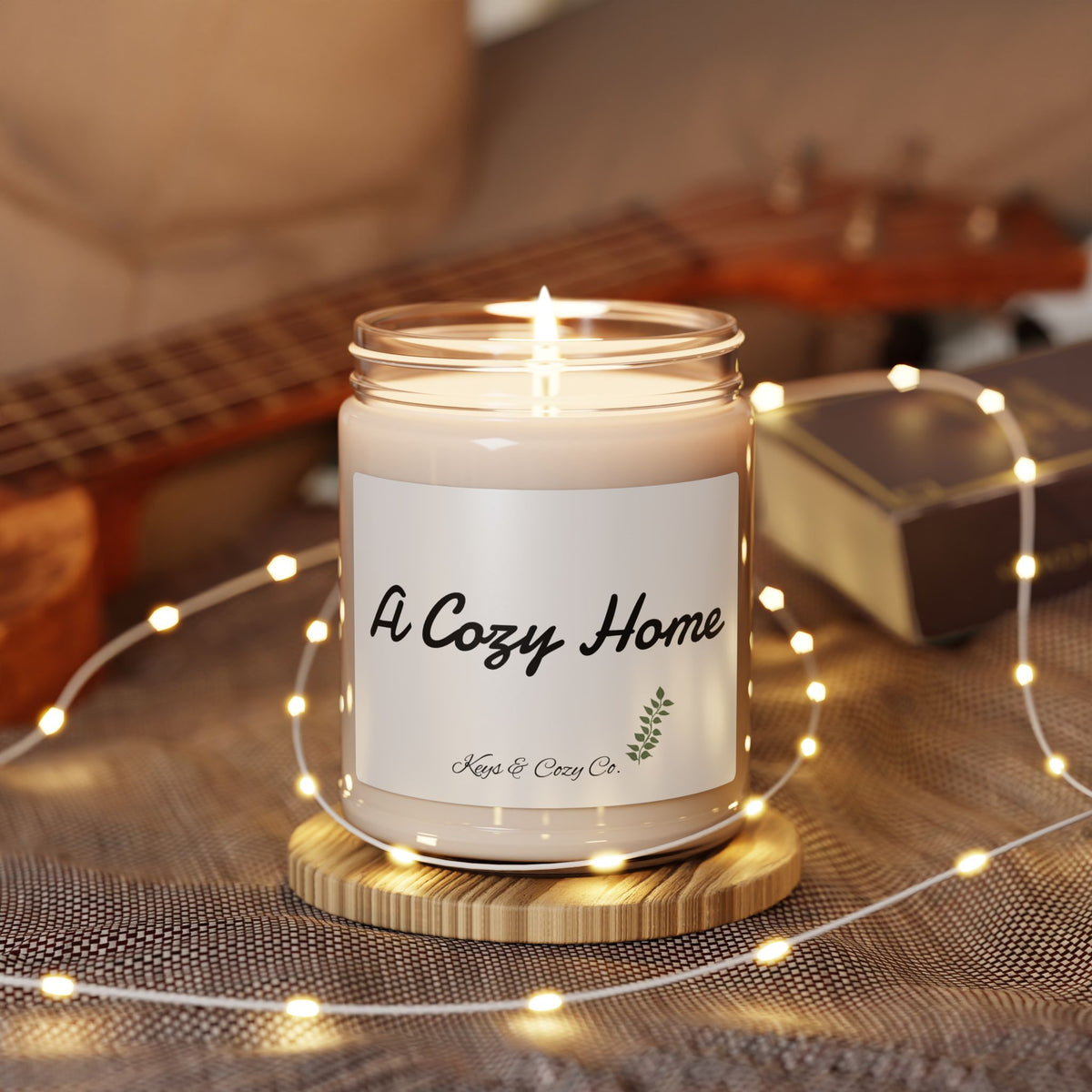 Cozy Scented Soy Candle — 9oz Relaxing Home Fragrance ("Cozy" Label)